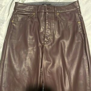 Brown leather pants